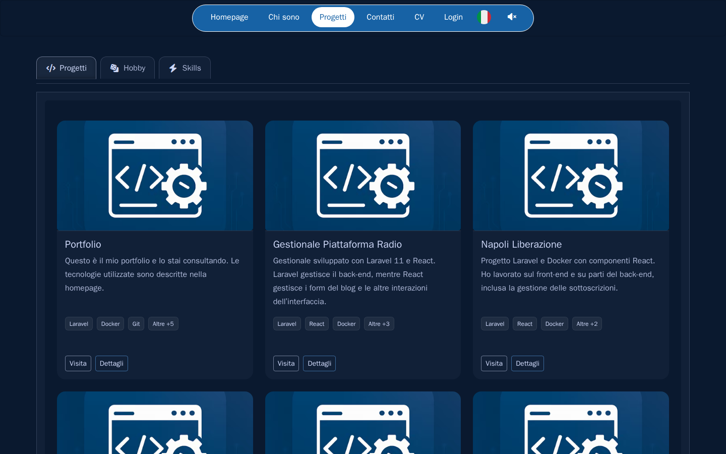 Project collection at the desktop viewport